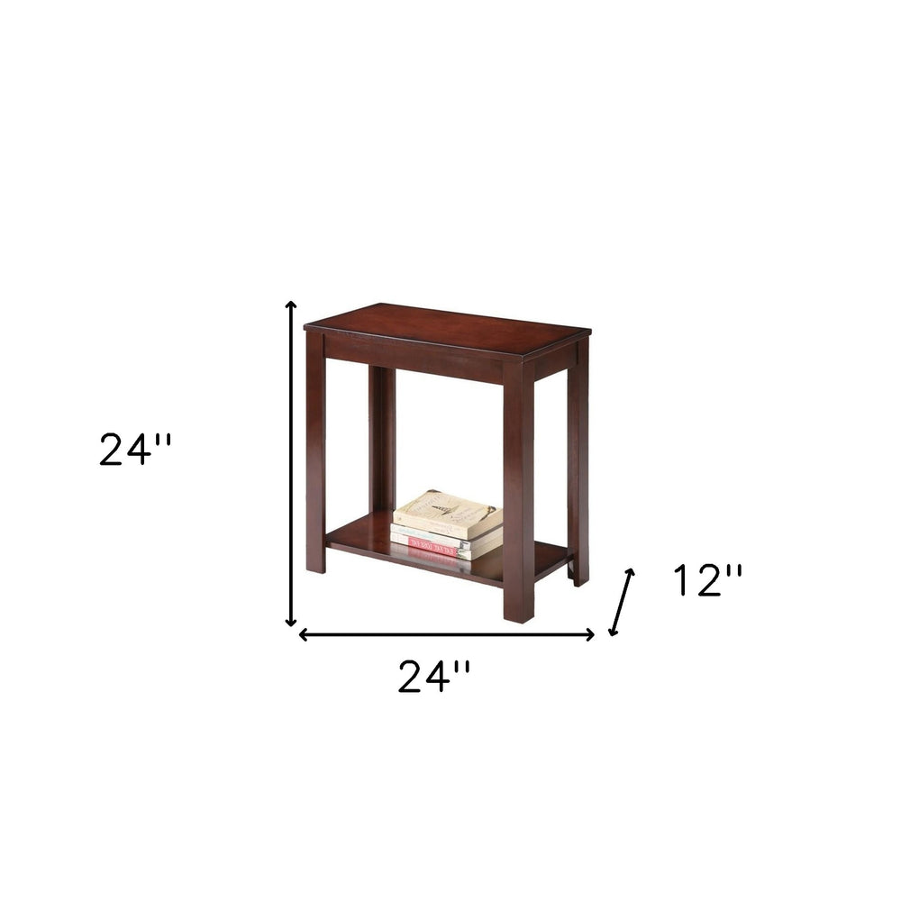 24" Brown End Table With Shelf - Homeroots - Flyclothing LLC