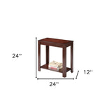24" Brown End Table With Shelf - Homeroots - Flyclothing LLC
