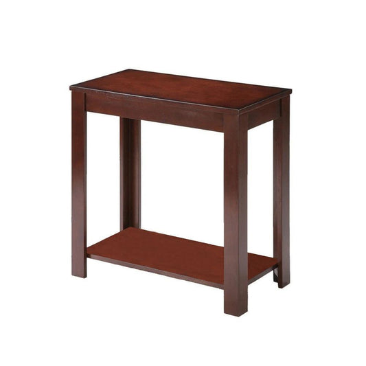 24" Brown End Table With Shelf - Homeroots