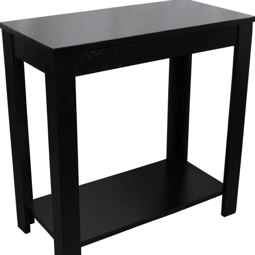 24" Black End Table With Shelf - Homeroots - Flyclothing LLC