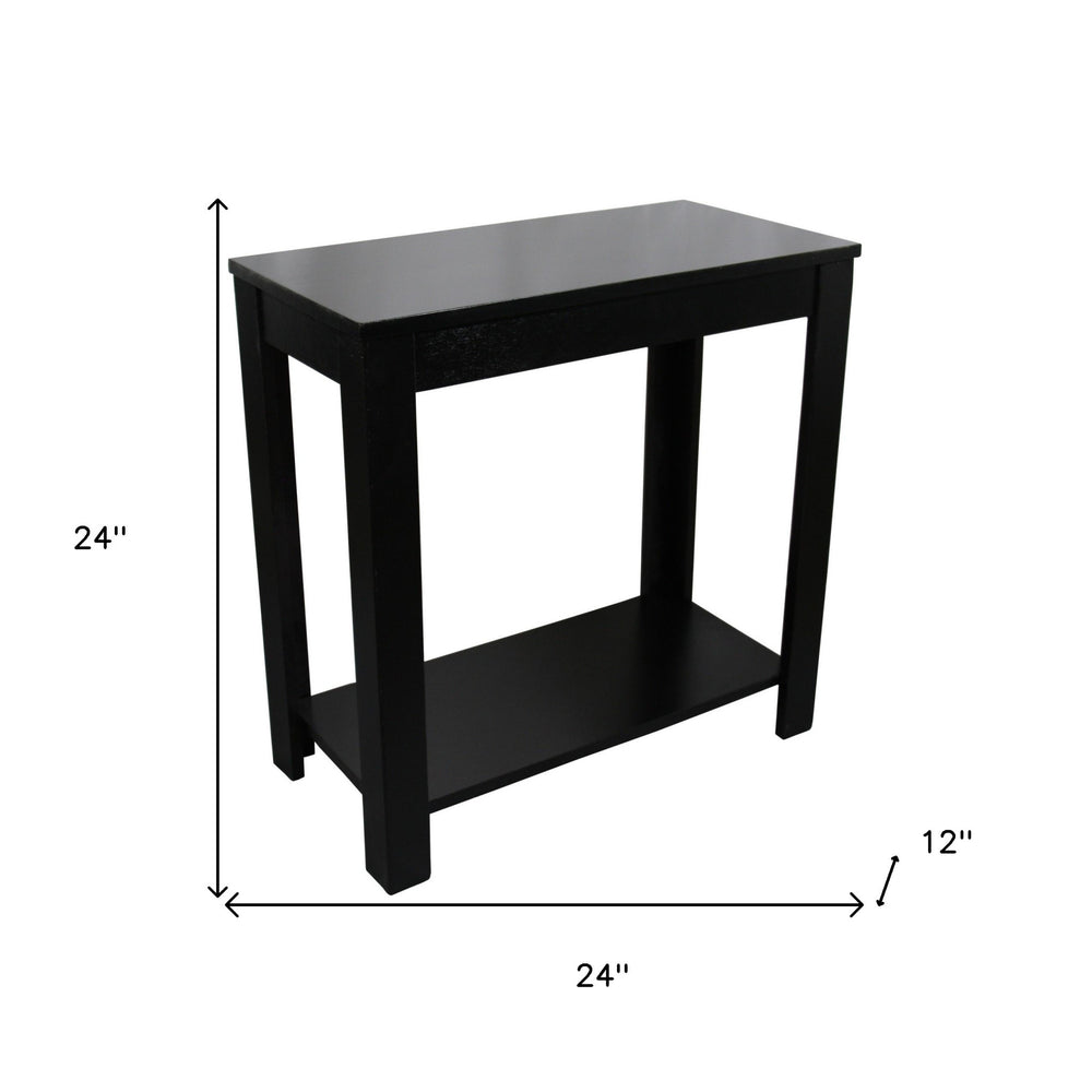24" Black End Table With Shelf - Homeroots - Flyclothing LLC