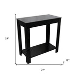 24" Black End Table With Shelf - Homeroots - Flyclothing LLC