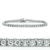 46905 - Rhodium Brass Bracelet with AAA Grade CZ in Clear - Alamode - Flyclothing LLC