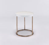 22" Copper And White Round End Table - Homeroots - Flyclothing LLC