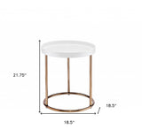 22" Copper And White Round End Table - Homeroots - Flyclothing LLC