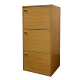 Standard Natural Triple Door Verticle Book Shelf - Homeroots - Flyclothing LLC