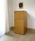 Standard Natural Triple Door Verticle Book Shelf - Homeroots - Flyclothing LLC