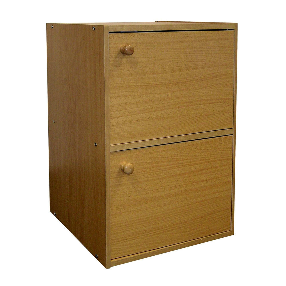 Standard Natural Double Door Verticle Book Shelf - Homeroots - Flyclothing LLC