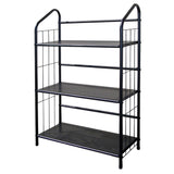 Black 3 Shelf Metal Standing Book Shelf - Homeroots - Flyclothing LLC