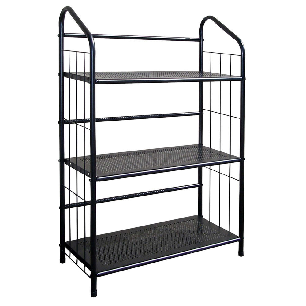 Black 3 Shelf Metal Standing Book Shelf - Homeroots - Flyclothing LLC