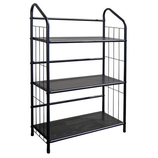Black 3 Shelf Metal Standing Book Shelf - Homeroots - Flyclothing LLC