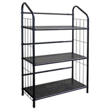 Black 3 Shelf Metal Standing Book Shelf - Homeroots - Flyclothing LLC
