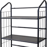 Black 3 Shelf Metal Standing Book Shelf - Homeroots - Flyclothing LLC