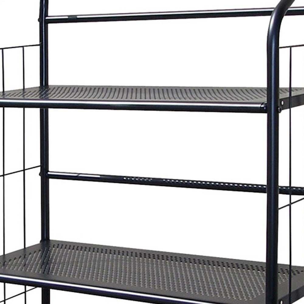 Black 3 Shelf Metal Standing Book Shelf - Homeroots - Flyclothing LLC