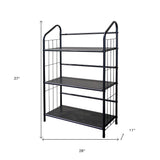 Black 3 Shelf Metal Standing Book Shelf - Homeroots - Flyclothing LLC