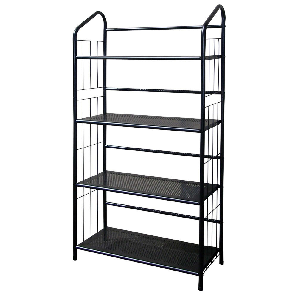 Black Four Shelf Metal Standing Book Shelf - Homeroots - Flyclothing LLC