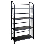 Black Four Shelf Metal Standing Book Shelf - Homeroots - Flyclothing LLC