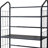 Black Four Shelf Metal Standing Book Shelf - Homeroots - Flyclothing LLC
