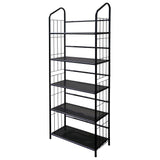 Black Five Shelf Metal Standing Book Shelf - Homeroots - Flyclothing LLC