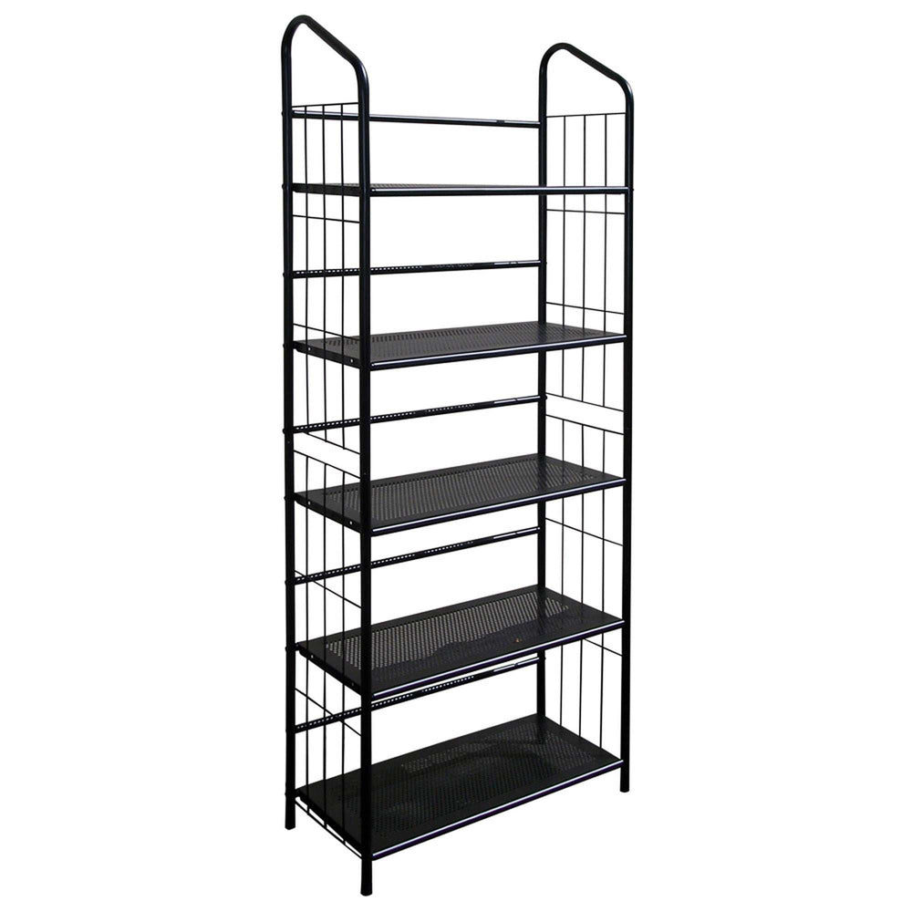 Black Five Shelf Metal Standing Book Shelf - Homeroots - Flyclothing LLC