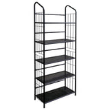 Black Five Shelf Metal Standing Book Shelf - Homeroots - Flyclothing LLC