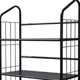 Black Five Shelf Metal Standing Book Shelf - Homeroots - Flyclothing LLC