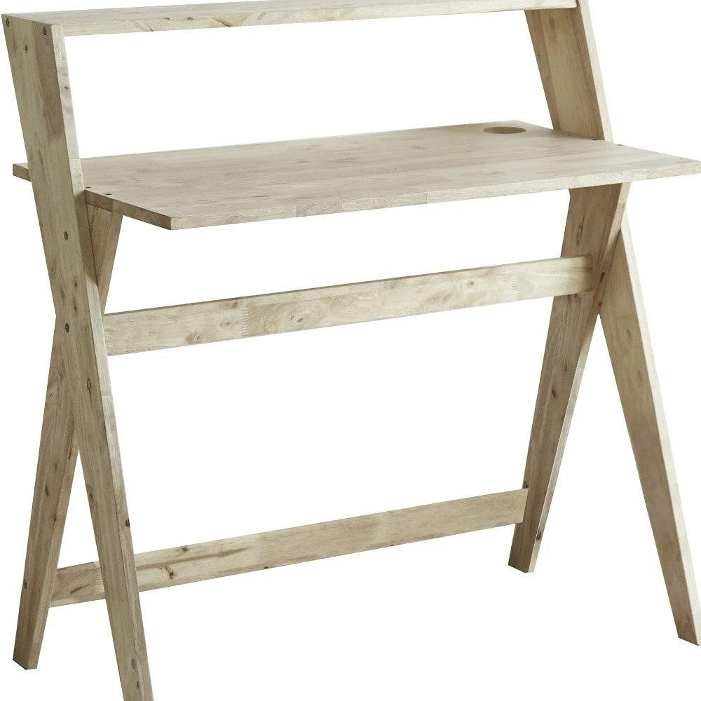 20" Natural Wood Writing Desk - Homeroots - Flyclothing LLC