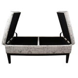 Black and White Vintage Postcard Print Dual Lift Storage Bench - Homeroots - Flyclothing LLC