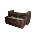 Brown Suede Shoe Storage Bench with Drawer - Homeroots - Flyclothing LLC