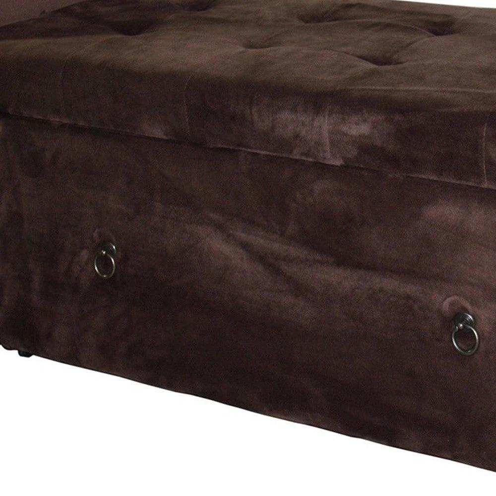 Brown Suede Shoe Storage Bench with Drawer - Homeroots - Flyclothing LLC