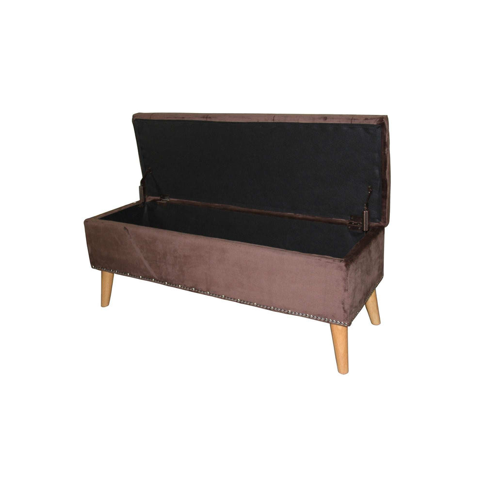 Cozy Brown Suede Storage Bench - Homeroots - Flyclothing LLC