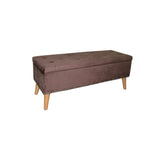 Cozy Brown Suede Storage Bench - Homeroots - Flyclothing LLC