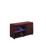 Brown and Purple Tufted Shoe Storage Bench - Homeroots - Flyclothing LLC