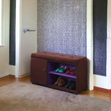 Brown and Purple Tufted Shoe Storage Bench - Homeroots - Flyclothing LLC