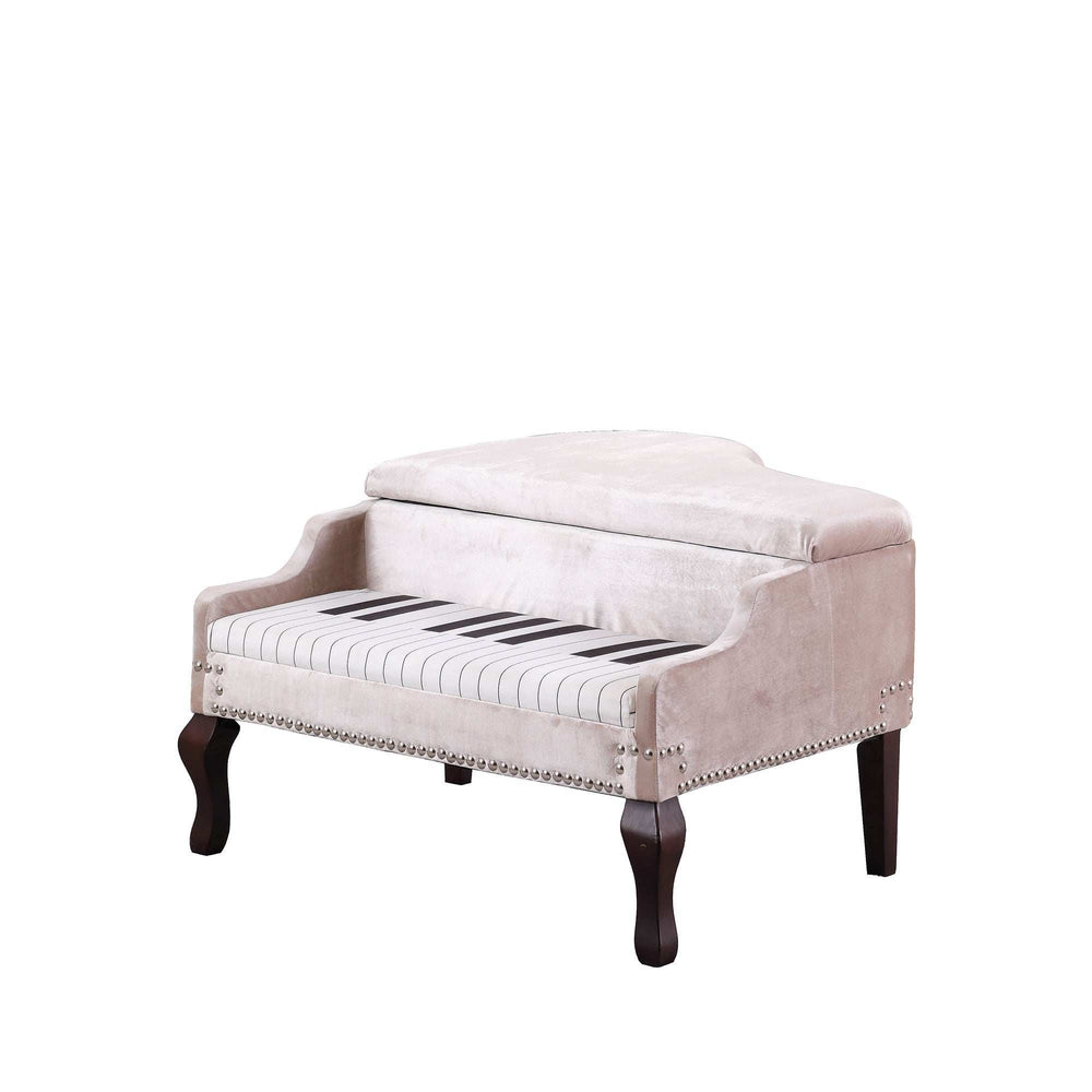 Silver Velour Baby Grand Piano Storage Bench - Homeroots - Flyclothing LLC