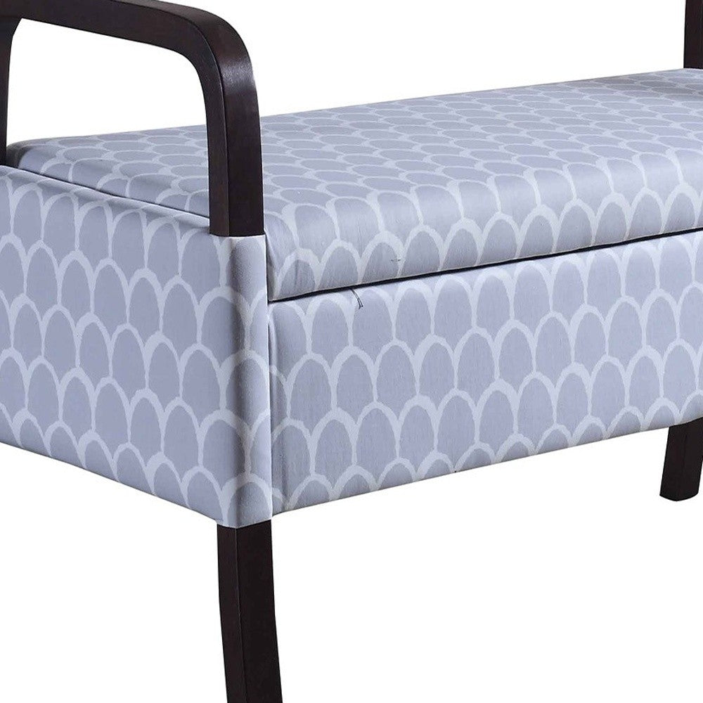 17" Black And Gray Upholstered 100% Polyester Trellis Entryway Bench With Flip Top - Homeroots - Flyclothing LLC