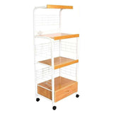 Mod White and Natural Microwave Kitchen Cart - Homeroots - Flyclothing LLC