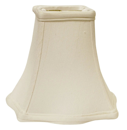 10" White Premium Square Monay Shantung Lampshade - Homeroots