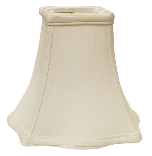 16" White Premium Square Monay Shantung Lampshade - Homeroots