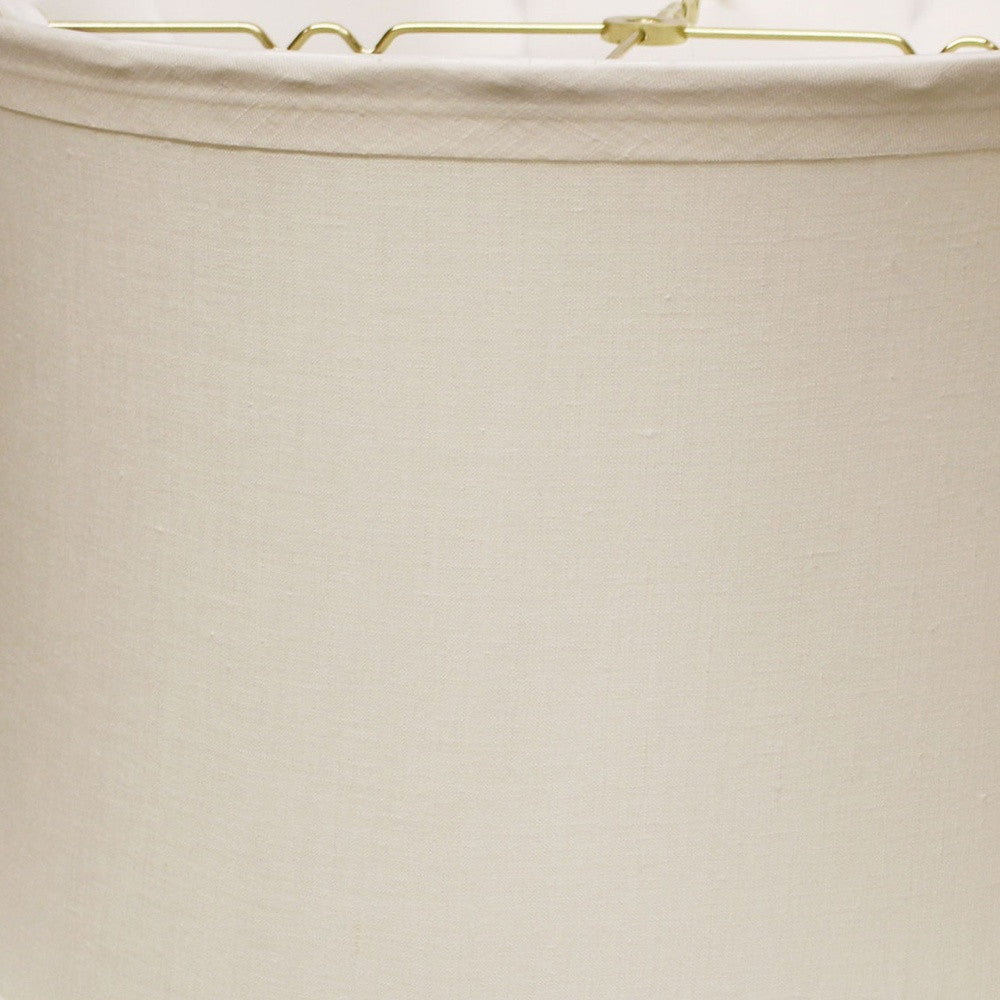15" Snow Drum Trimmed Linen Lampshade - Homeroots - Flyclothing LLC
