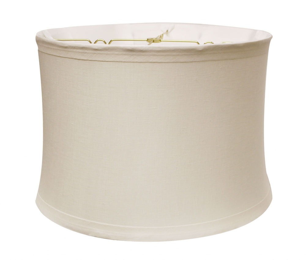 19" Snow Drum Trimmed Linen Lampshade - Homeroots - Flyclothing LLC