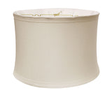 19" Snow Drum Trimmed Linen Lampshade - Homeroots - Flyclothing LLC