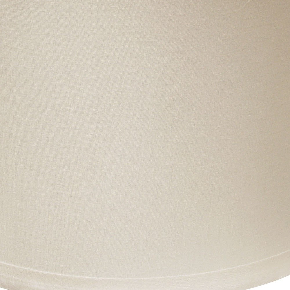 19" Snow Drum Trimmed Linen Lampshade - Homeroots - Flyclothing LLC