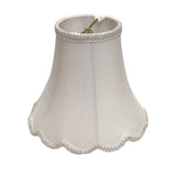 14" White Slanted Scallop Bell Monay Shantung Lampshade - Homeroots