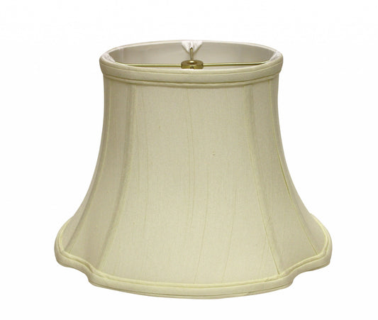 19" Ivory Reversed Oval Monay Shantung Lampshade - Homeroots