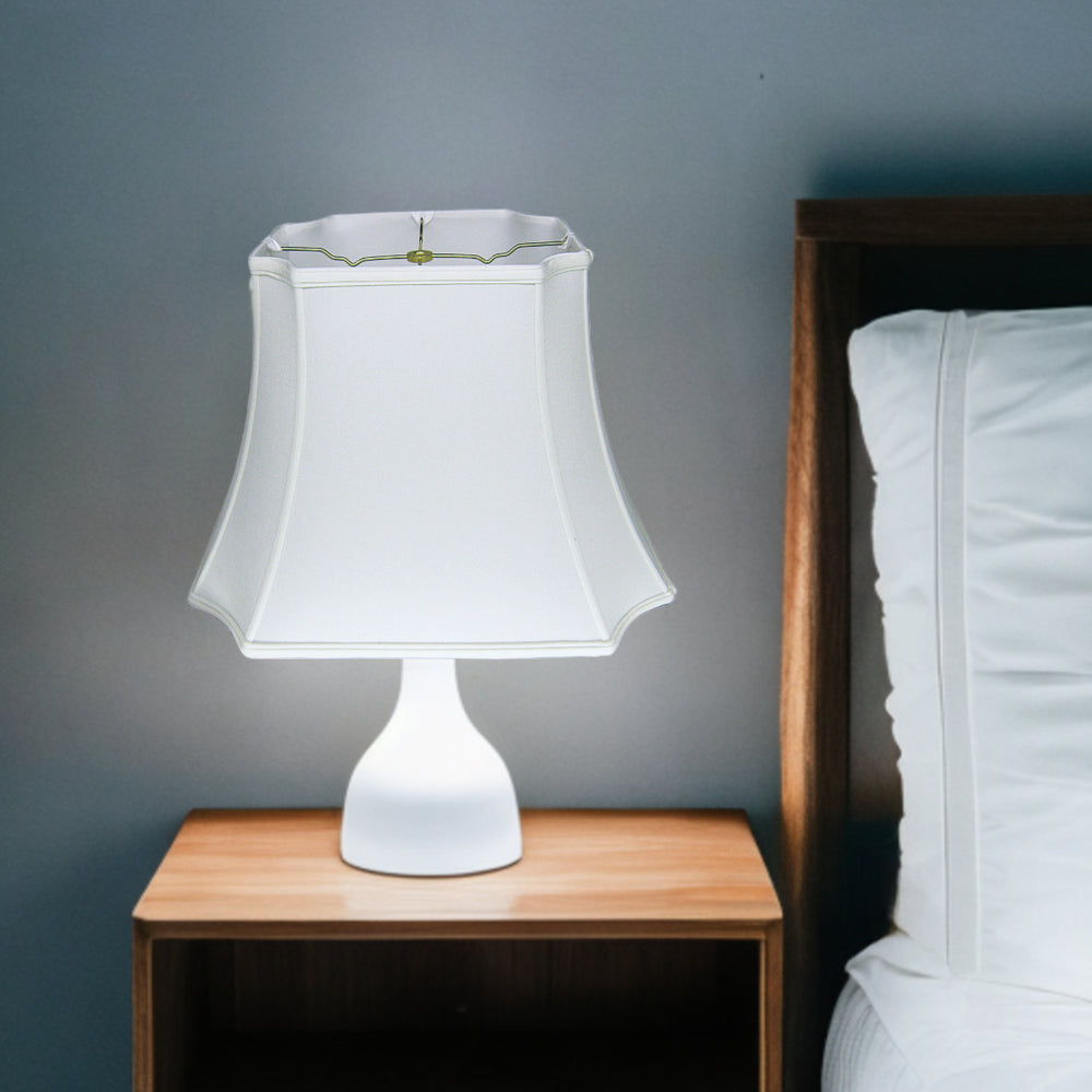 15" Snow Inverted Rectangle Shantung Lampshade - Homeroots - Flyclothing LLC