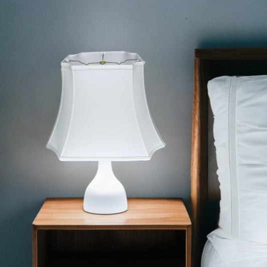 15" Snow Inverted Rectangle Shantung Lampshade - Homeroots - Flyclothing LLC