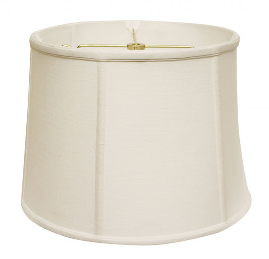 13" White Throwback Drum Linen Lampshade - Homeroots