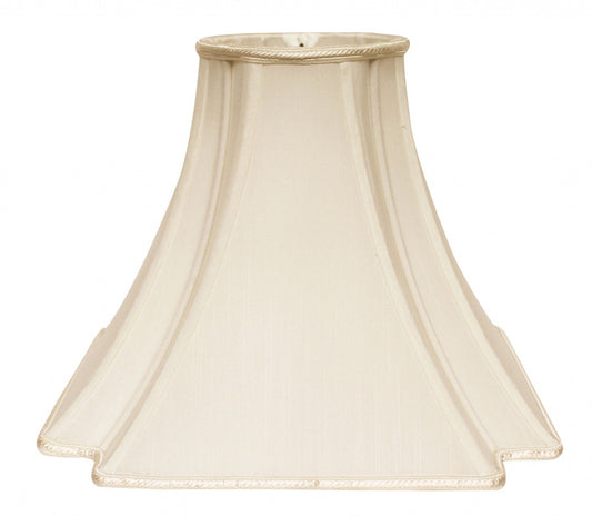 18" Ivory Slanted Notch Square Shantung Lampshade - Homeroots