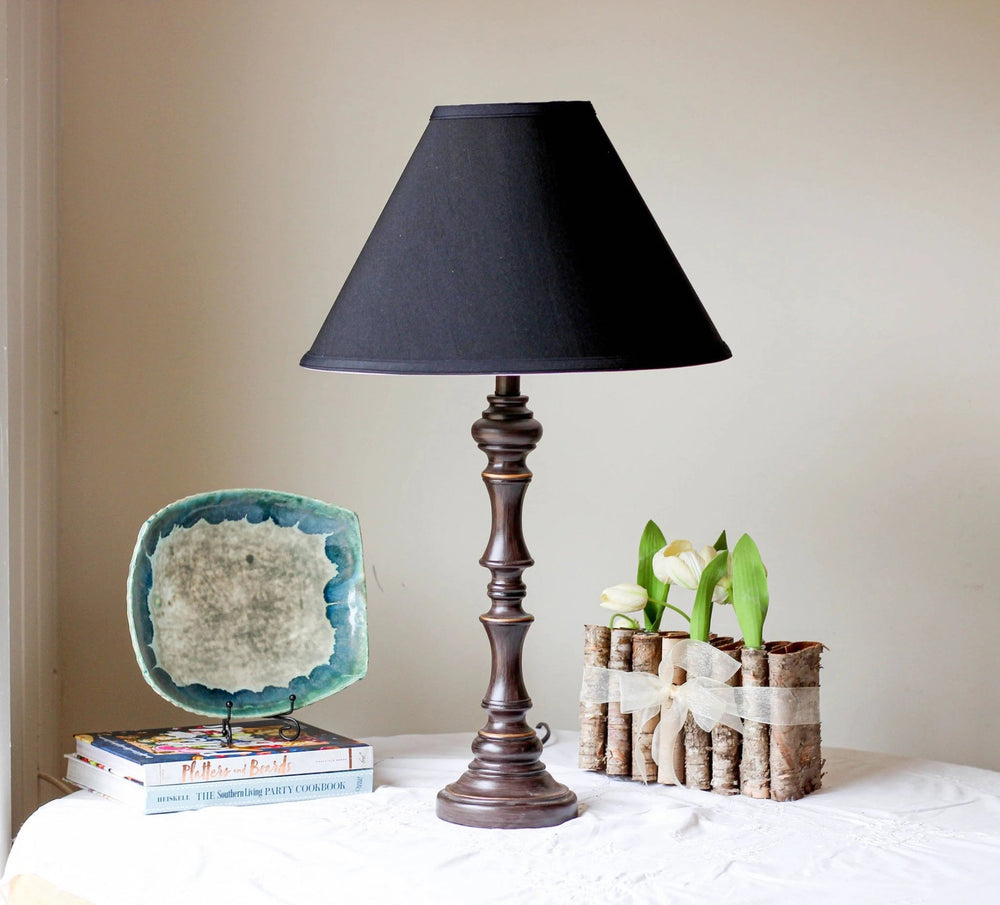 15" Jet Black Deep Cone Slanted No Shantung Lampshade - Homeroots - Flyclothing LLC